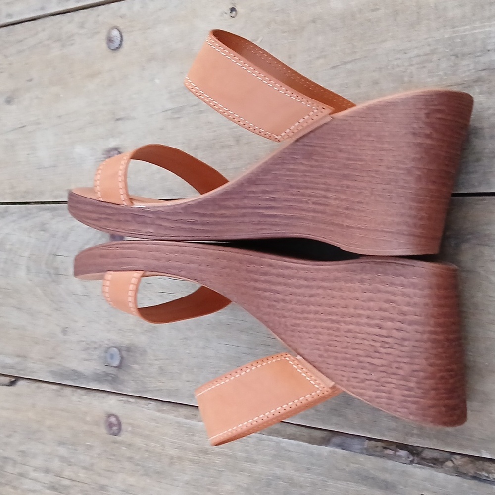 Italian Shoemakers Women's Wedge Leather Sandal Size 8.5 - Picture 8 of 10